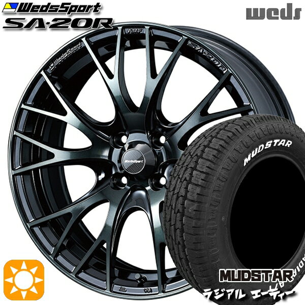 【取付対象】ハスラー 165/60R15 77S マッドスター ラジアル A/T ホワイトレター Weds ウェッズスポーツ SA20R WBC（ウォースブラッククリアー） 15インチ 5.0J 4H100 サマータイヤホイールセット