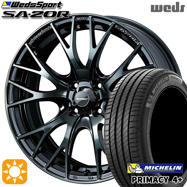 【取付対象】マツダ2 ノート 195/55R16 87V ミシュラン プライマシー4プラス Weds ウェッズスポーツ SA20R WBC（ウォースブラッククリアー） 16インチ 6.5J 4H100 サマータイヤホイールセット
