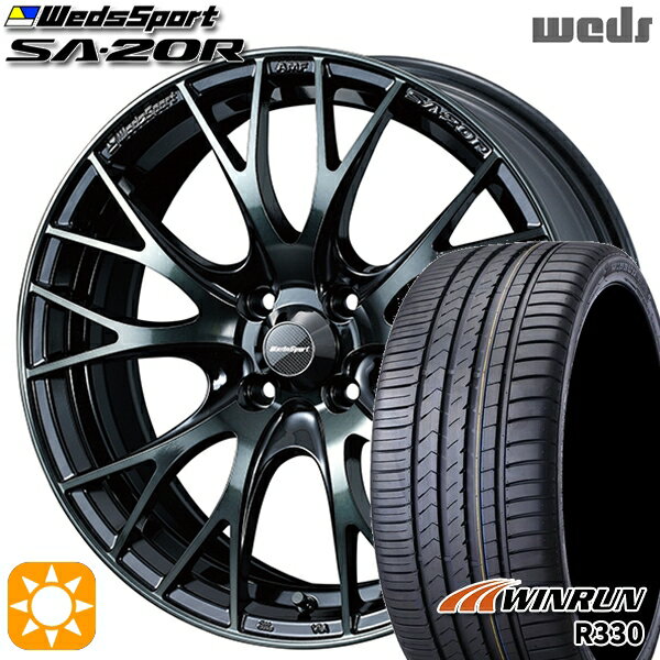 【取付対象】195/40R17 81W XL ウィンラン R330 Weds ウェッズスポーツ SA20R WBC（ウォースブラッククリアー） 17インチ 7.0J 4H100 サマータイヤホイールセット