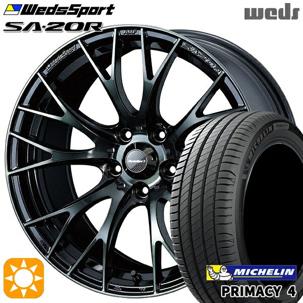 【取付対象】リーフ ノア 205/55R16 91W ミシュラン プライマシー4 Weds ウェッズスポーツ SA20R WBC（ウォースブラッククリアー） 16インチ 7.0J 5H114.3 サマータイヤホイールセット