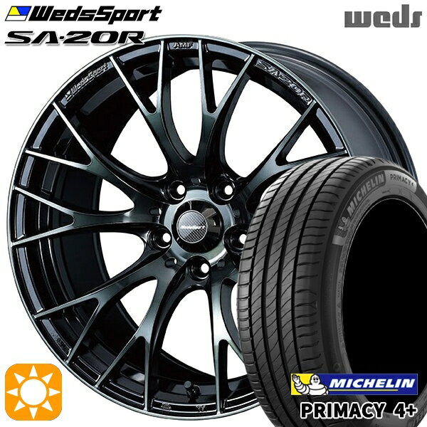 【取付対象】アイシス ノア 215/45R17 91W XL ミシュラン プライマシー4プラス Weds ウェッズスポーツ SA20R WBC（ウォースブラッククリアー） 17インチ 7.0J 5H114.3 サマータイヤホイールセット