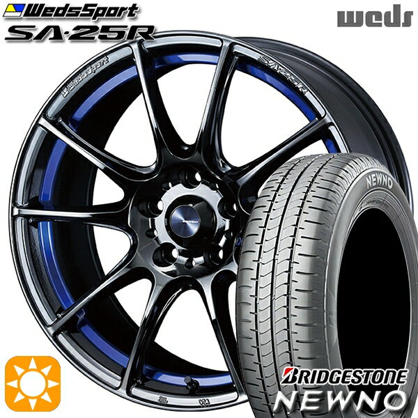 【取付対象】225/45R18 95W XL ブリヂストン ニューノ Weds ウェッズスポーツ SA25R BLCII（ブルーライトクロームツー） 18インチ 8.5J 5H114.3 サマータイヤホイールセット