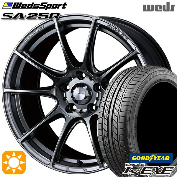 【取付対象】215/40R18 89W XL グッドイヤー イーグル LSEXE Weds ウェッズスポーツ SA25R PSB (プラチナシルバーブラック) 18インチ 7.5J 5H100 サマータイヤホイールセット