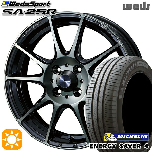 【取付対象】マツダ2 ノート 185/65R15 92H XL ミシュラン エナジーセイバー4 Weds ウェッズスポーツ SA25R WBC (ウォースブラッククリアー) 15インチ 6.0J 4H100 サマータイヤホイールセット