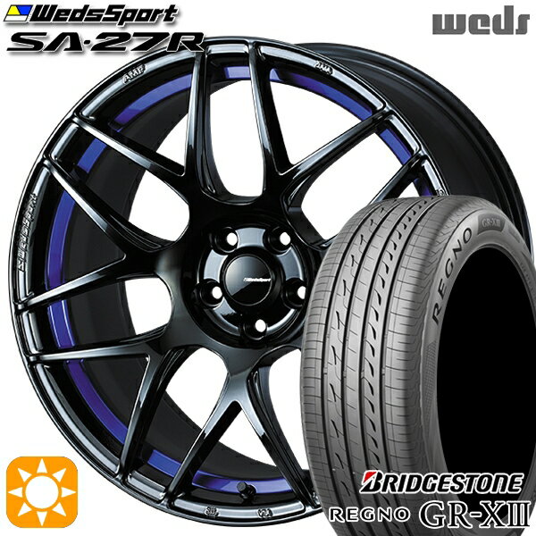 5/18 D会員限定P13倍★ ジェイド アクセラ 225/40R18 88W ブリヂストン レグノ GR-X3 Weds ウェッズスポーツ SA27R BLC2（ブルーライトクロームツー） 18インチ 7.5J 5H114.3 サマータイヤホイールセット