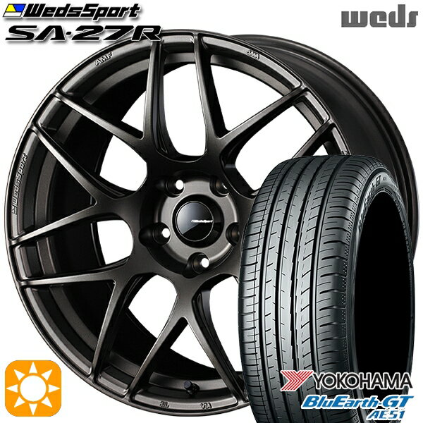 【取付対象】215/45R17 91W XL ヨコハマ ブルーアースGT AE51 Weds ウェッズスポーツ SA27R EJ-BRONZE（EJプロンズ） 17インチ 7.0J 5H100 サマータイヤホイールセット