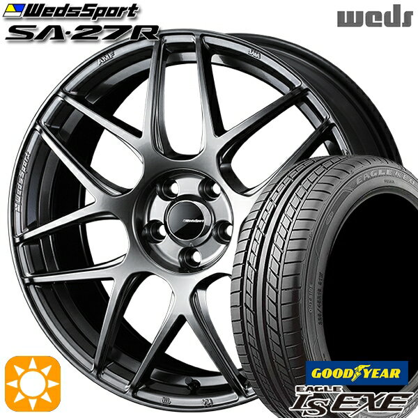 5/18 D会員限定P13倍★ 225/45R18 91W グッドイヤー イーグル LSEXE Weds ウェッズスポーツ SA27R PSB（プラチナシルバーブラック） 18インチ 7.5J 5H114.3 サマータイヤホイールセット