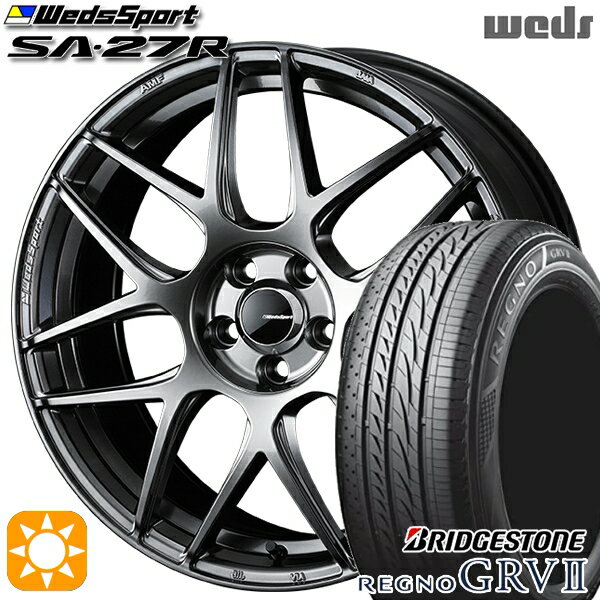 5/18 D会員限定P13倍★ 215/45R17 91W XL ブリヂストン レグノ GRV2 Weds ウェッズスポーツ SA27R PSB（プラチナシルバーブラック） 17インチ 7.0J 5H100 サマータイヤホイールセット