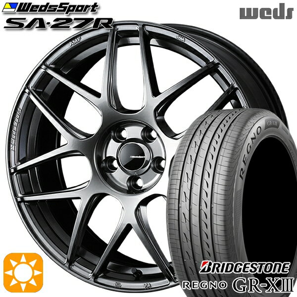 【取付対象】アイシス ノア/ヴォクシー 215/45R17 91W XL ブリヂストン レグノ GR-X3 Weds ウェッズスポーツ SA27R PSB（プラチナシルバーブラック） 17インチ 7.0J 5H114.3 サマータイヤホイールセット