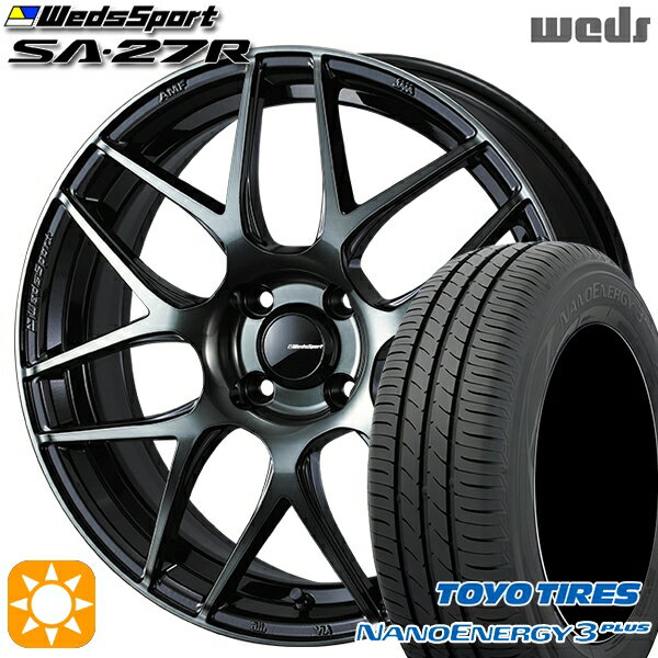 【取付対象】195/45R16 80W トーヨー ナノエナジー3プラス Weds ウェッズスポーツ SA27R WBC（ウォースブラッククリアー） 16インチ 6.5J 4H100 サマータイヤホイールセット
