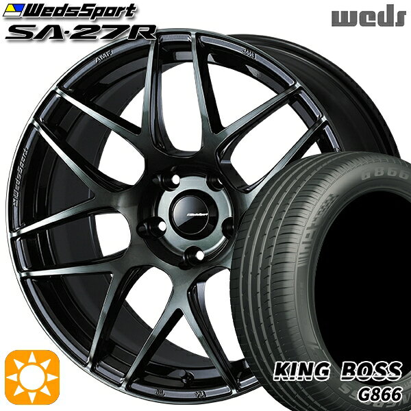 【取付対象】215/45R17 91W XL キングボス G866 Weds ウェッズスポーツ SA27R WBC（ウォースブラッククリアー） 17インチ 7.0J 5H100 サマータイヤホイールセット