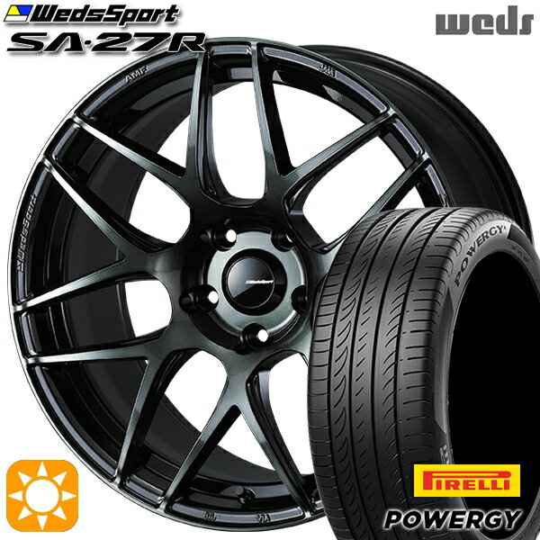 5/18 D会員限定P13倍★ 205/50R17 93W XL ピレリ パワジー Weds ウェッズスポーツ SA27R WBC（ウォースブラッククリアー） 17インチ 7.0J 5H114.3 サマータイヤホイールセット