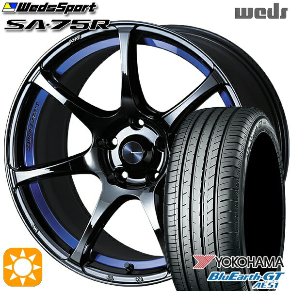 【取付対象】セレナ 215/40R18 89W XL ヨコハマ ブルーアースGT AE51 Weds ウェッズスポーツ SA75R BLCII（ブルーライトクロームツー） 18インチ 7.5J 5H114.3 サマータイヤホイールセット