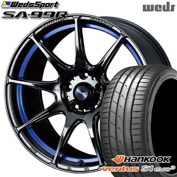 【最大2,000円OFFクーポン】225/40R18 92Y XL ハンコック veNtus S1 evo3 K127 Weds ウェッズスポーツ SA99R BLCII (ブルーライトクロームツー) 18インチ 7.5J 5H114.3 サマータイヤホイールセット