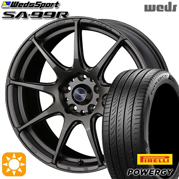 【取付対象】プリウス カローラツーリング 215/45R17 91W XL ピレリ パワジー Weds ウェッズスポーツ SA99R EJ-ブロンズ 17インチ 7.0J 5H100 サマータイヤホイールセット