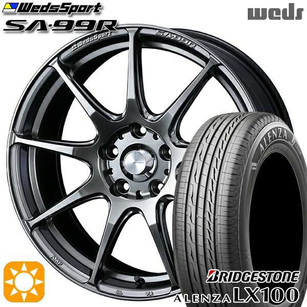 【取付対象】フォレスター 215/60R17 96H ブリヂストン アレンザ LX100 Weds ウェッズスポーツ SA99R PSB (プラチナシルバーブラック) 17インチ 7.0J 5H100 サマータイヤホイールセット