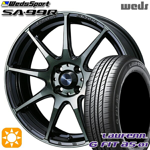 【最大2,000円OFFクーポン】フィット アクア 175/65R15 84H ラウフェン G FIT as-01 LH42 Weds ウェッズスポーツ SA99R WBC（ウォースブラッククリアー） 15インチ 6.0J 4H100 サマータイヤホイールセット