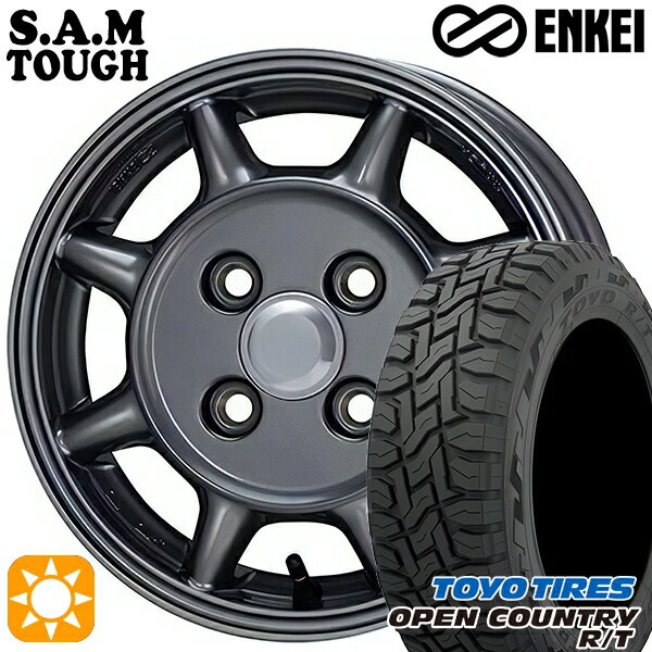 5/18 D会員限定P13倍★ N-BOX 155/65R14 75Q トーヨー オープンカントリー R/T ENKEI S.A.M タフ ガンメタリック 14インチ 4.5J 4H100 サマータイヤホイールセット