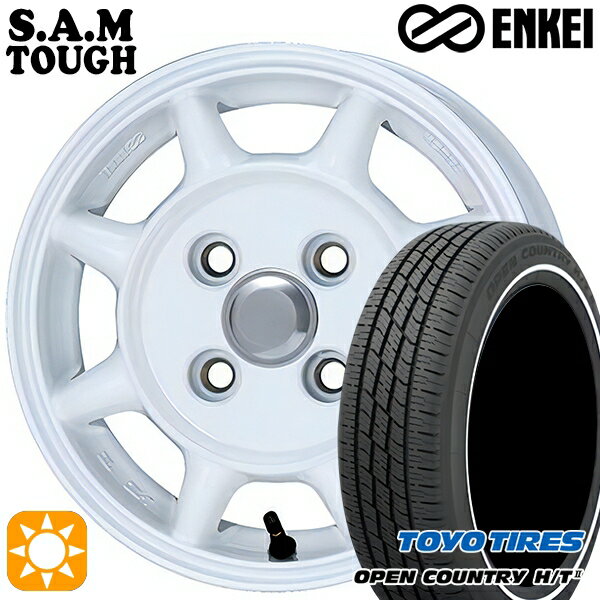 【取付対象】155/65R14 75H トーヨー オープンカントリー H/T2 WR ENKEI S.A.M タフ ホワイト 14インチ 5.0J 4H100 サマータイヤホイールセット