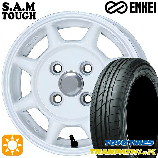 【取付対象】155/65R13 73S トーヨー トランパス LuK ENKEI S.A.M タフ ホワイト 13インチ 4.5J 4H100 サマータイヤホイールセット