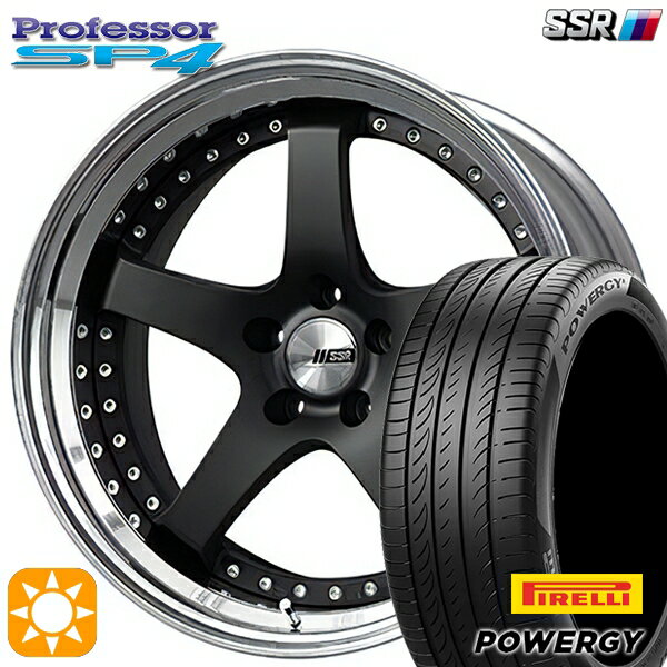【取付対象】225/40R19 93Y XL ピレリ パワジー SSR プロフェッサー SP4 フラットブラック 19インチ 8.0J 5H114.3 新品 サマータイヤホイール 4本セット 送料無料