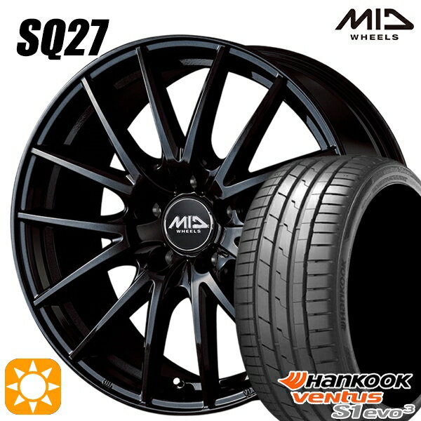 【取付対象】225/45R18 95Y XL ハンコック veNtus S1 evo3 K127 MID シュナイダー SQ27 メタリックブラック 18インチ 7.0J 5H114.3 サマータイヤホイールセット