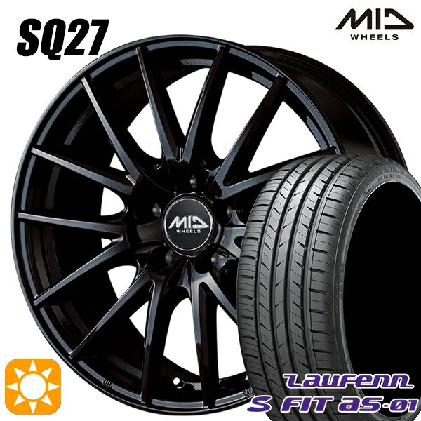 【取付対象】リーフ レヴォーグ 215/50R17 91W ラウフェン S FIT aS-01 LH02 MID シュナイダー SQ27 メタリックブラック 17インチ 7.0J 5H114.3 サマータイヤホイールセット