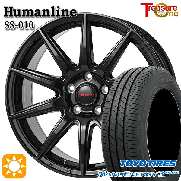 【取付対象】205/55R16 91V トーヨー ナノエナジー3プラス トレジャーワン ヒューマンライン SS010 ブラック 16インチ 6.5J 5H100 +48 サマータイヤホイールセット