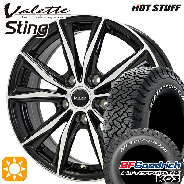 【取付対象】デリカD5 225/70R16 102/99S RWL BFグッドリッチ オールテレーン T/A KO3 ホットスタッフ ヴァレット スティング BK/P 16インチ 6.0J 5H114.3 サマータイヤホイールセット