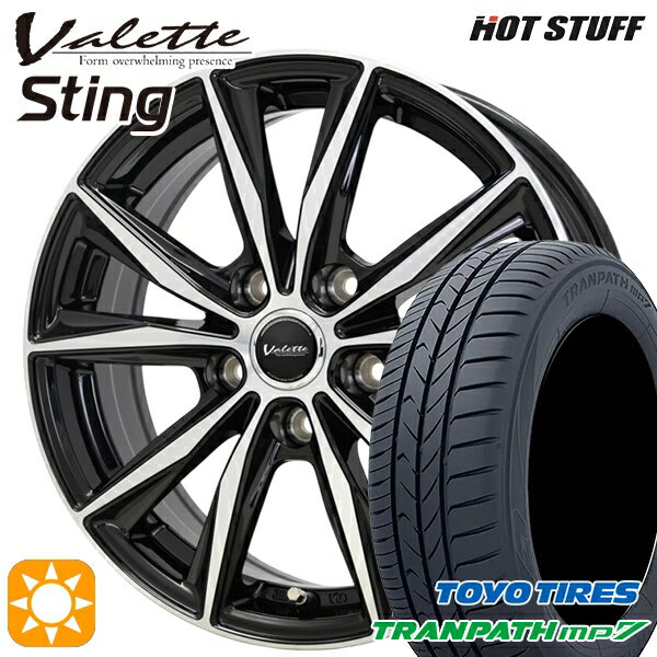 【取付対象】プリウスα ストリーム 205/60R16 96H XL トーヨー トランパス mp7 ホットスタッフ ヴァレット スティング BK/P 16インチ 6.0J 5H114.3 サマータイヤホイールセット