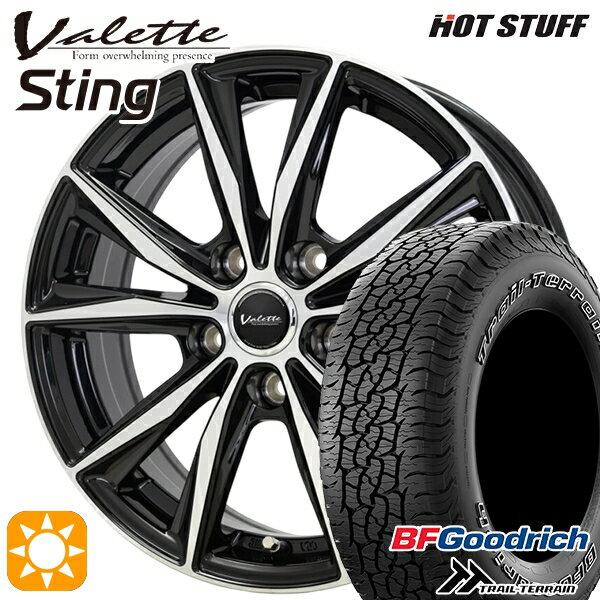【取付対象】ハリアー エクストレイルT31/T32 225/65R17 102T ORWL BFグッドリッチ トレールテレーン ホットスタッフ ヴァレット スティング BK/P 17インチ 7.0J 5H114.3 サマータイヤホイールセット