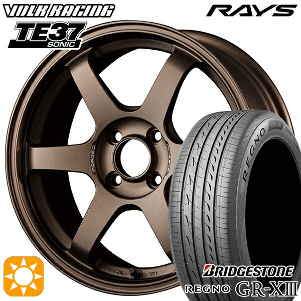 【取付対象】175/65R15 84H ブリヂストン レグノ GR-X3 RAYS ボルクレーシング TE37 ソニック BR 15インチ 6.0J 4H100 サマータイヤホイールセット
