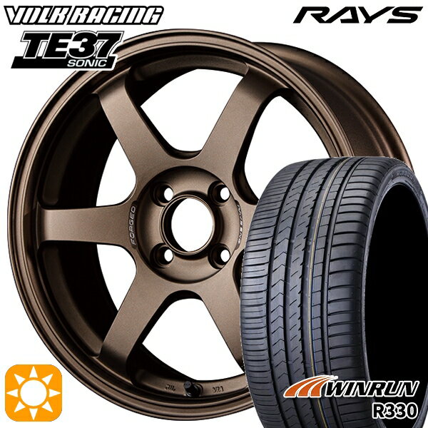 【取付対象】195/45R16 84V XL ウィンラン R330 RAYS ボルクレーシング TE37 ソニック BR 16インチ 6.0J 4H100 サマータイヤホイールセット