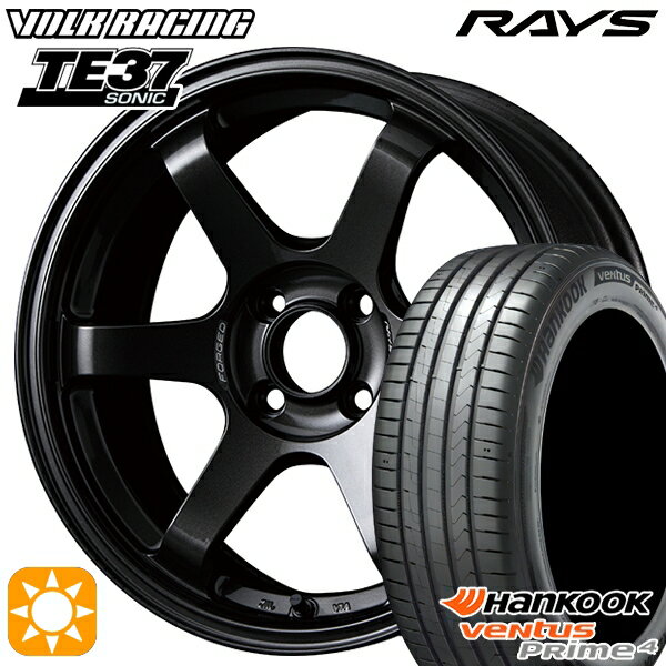 【取付対象】195/50R16 88V XL ハンコック veNtus PRime4 K135 RAYS ボルクレーシング TE37 ソニック MM 16インチ 6.0J 4H100 サマータイヤホイールセット