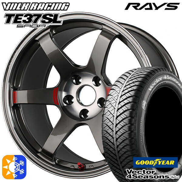 175/60R16 82H グッドイヤー ベクター フォーシーズンズ RAYS ボルクレーシング TE37 ソニック SL PG 16インチ 6.0J 4H100 オールシーズンタイヤホイールセット