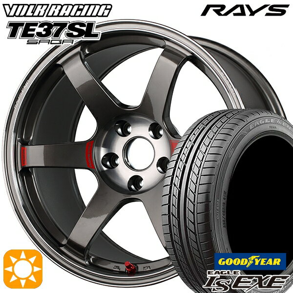 5/18 D会員限定P13倍★ 215/55R17 94V グッドイヤー イーグル LSEXE RAYS ボルクレーシング TE37 サーガSL PG 17インチ 7.5J 5H100 サマータイヤホイールセット