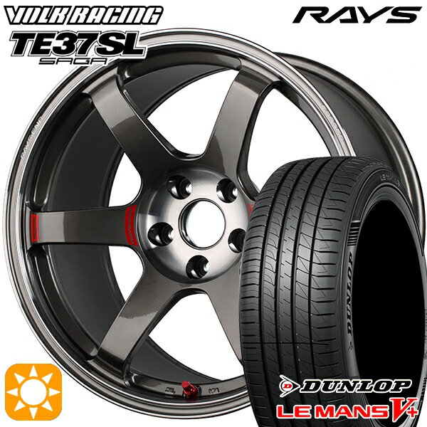 【取付対象】215/45R17 91W XL ダンロップ ルマン5+ RAYS ボルクレーシング TE37 サーガSL PG 17インチ 7.5J 5H100 サマータイヤホイールセット