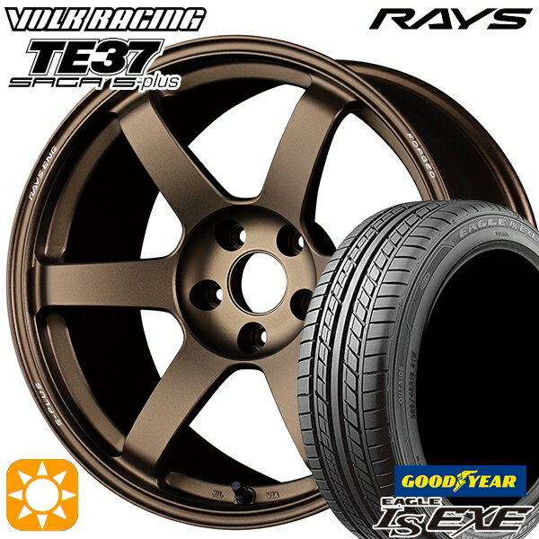 【取付対象】215/40R18 89W XL グッドイヤー イーグル LSEXE RAYS ボルクレーシング TE37 サーガ S-プラス BR 18インチ 7.5J 5H114.3 サマータイヤホイールセット