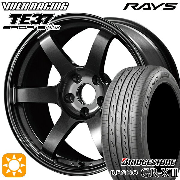 【取付対象】アイシス ノア/ヴォクシー 215/45R17 91W XL ブリヂストン レグノ GR-X3 RAYS ボルクレーシング TE37 サーガ S-プラス MM 17インチ 7.5J 5H114.3 サマータイヤホイールセット