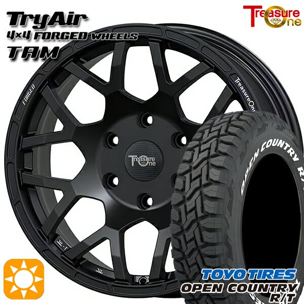【取付対象】235/70R16 106Q トーヨー オープンカントリー R/T ホワイトレター トレジャーワン 鍛造 トライエアー TAM マットブラック 16インチ 7.0J 5H114.3 サマータイヤホイールセット