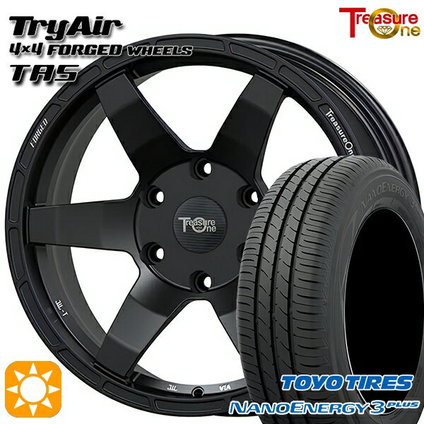 【取付対象】ヴェゼル オデッセイ 215/60R16 95H トーヨー ナノエナジー3プラス トレジャーワン 鍛造 トライエアー TAS マットブラック 16インチ 7.0J 5H114.3 サマータイヤホイールセット
