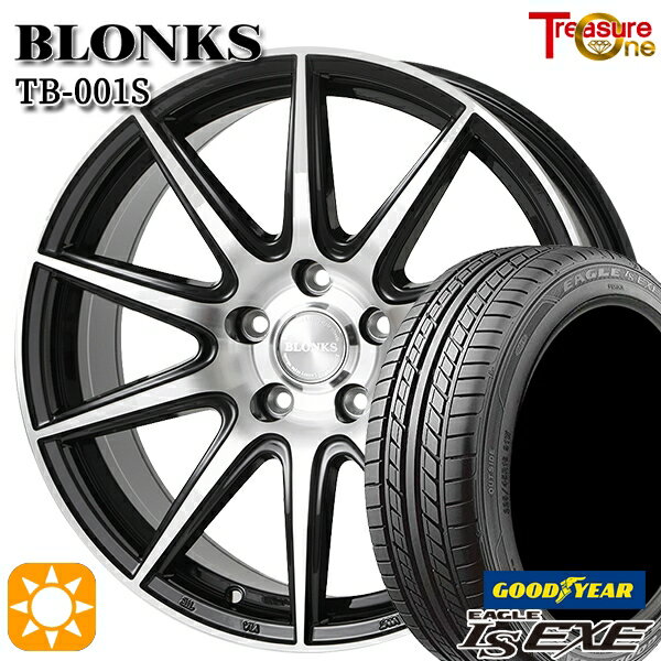 【取付対象】215/55R17 94V グッドイヤー イーグル LSEXE トレジャーワン ブロンクス TB001S ブラックポリッシュ 17インチ 7.0J 5H114.3 サマータイヤホイールセット