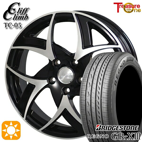 【取付対象】ハリアー アウトランダー 245/40R20 95W ブリヂストン レグノ GR-X3 トレジャーワン クリフクライム TC05 ブラックポリッシュ 20インチ 8.5J 5H114.3 サマータイヤホイールセット