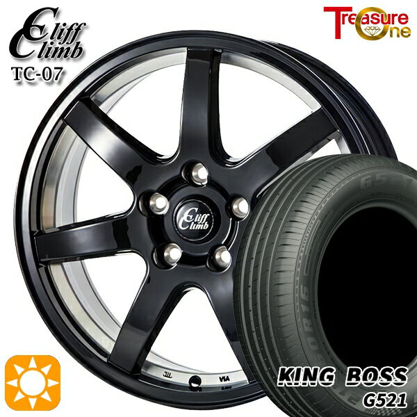 【取付対象】195/65R15 91H キングボス G521 トレジャーワン クリフクライム TC07 ブラックアンダーカット 15インチ 6.0J 5H114.3 サマータイヤホイールセット