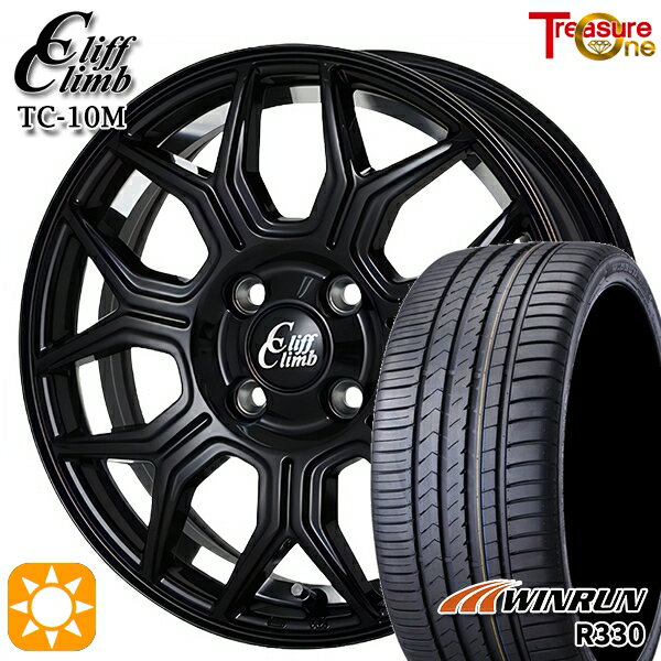 5/18 D会員限定P13倍★ 195/40R17 81W XL ウィンラン R330 トレジャーワン クリフクライム TC10M ブラックアンダーカットポリッシュ 17インチ 6.5J 4H100 サマータイヤホイールセット