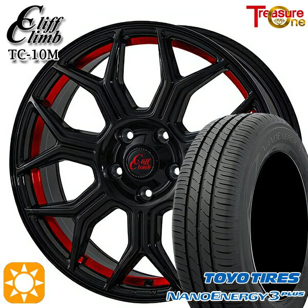 【取付対象】215/40R18 85W トーヨー ナノエナジー3プラス トレジャーワン クリフクライム TC10M ブラックレッドアンダーカット 18インチ 7.0J 5H114.3 サマータイヤホイールセット