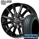 【取付対象】145/80R13 75S トーヨー ナノエナジー3 コーセイ クレイシズ VS6 グロッシーブラック 13インチ 4.0J 4H100 サマータイヤホイールセット