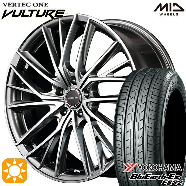 フォレスター 215/55R17 94V ヨコハマ ブルーアース ES32 MID ヴァーテックワン ヴァルチャー ハイパーシルバーポリッシュ 17インチ 7.0J 5H100 サマータイヤホイールセット