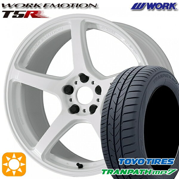 【取付対象】215/60R17 96H トーヨー トランパス mp7 WORK エモーション T5R アイスホワイト 17インチ 7.0J 5H114.3 サマータイヤホイールセット