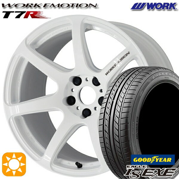 【取付対象】215/40R18 89W XL グッドイヤー イーグル LSEXE WORK エモーション T7R ホワイト 18インチ 7.5J 5H100 サマータイヤホイールセット